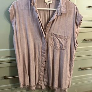 Umgee washed linen tunic. Lilac. Large.